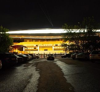 Украшение архитектурно-художественной подсветкой ледового дворца «Сокольники»